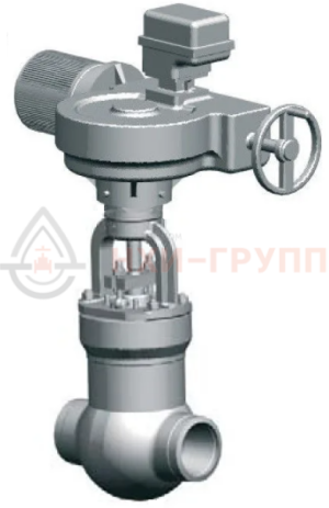 Запорная задвижка под приварку с электроприводом (AUMA SA14.6/GK25.2-F25-380/50/3-22) 1013-175-ЭД DN 175 PN 13,7 МПа Т560 °С, корпус ст. 15Х1М1Ф