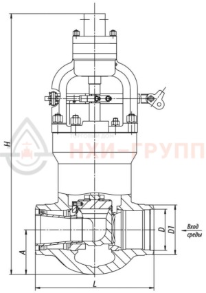 регулирующий клапан под приварку с электроприводом (МЭО-1600/25-0,25У-96К) 1416-225-Р-03 DN 225 PN 23,5 МПа Т250 °С, корпус ст. 15ГС