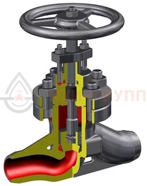 Запорный клапан (вентиль) под приварку ручной Т-107б DN 50 PN 10,0 МПа Т450 °С, корпус ст. 25Л