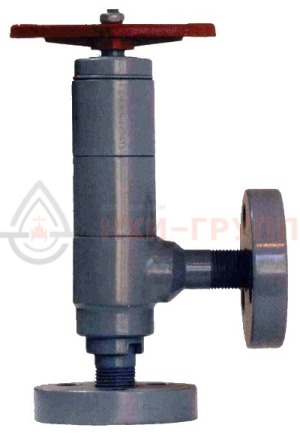 Угловой клапан запорный сальниковый фланцевый ручной 22лс69нж DN 32 PN 40 МПа ХЛ1, корпус ст. 18ХГ, класс герметичности «С» по ГОСТ 9544-2015