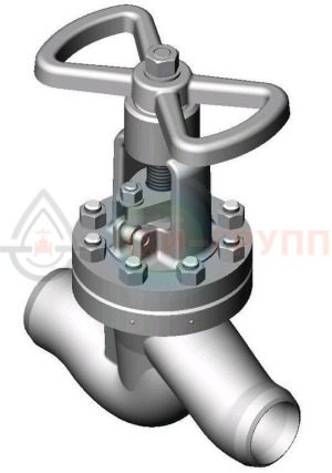 Запорный клапан (вентиль) под приварку ручной Т-112б DN 150 PN 10,0 МПа Т450 °С, корпус ст. 25Л