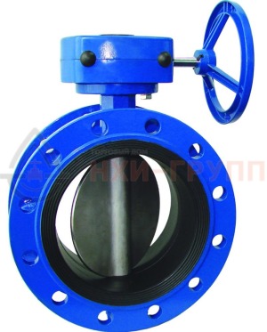 Дисковый затвор поворотный с симметричным диском и уплотнением из эластомера фланцевый двусторонний с редуктором ЗДП-СДУЭ.Ф.ДС.РД.НХИ.900.016.03.01.04.У1 DN 900 PN 1,6 МПа