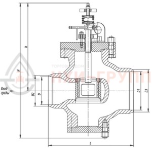 регулирующий клапан под приварку ручной 6с-9-1 DN 80 PN 10,0 МПа Т450 °С, корпус ст. 25Л