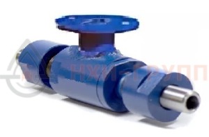 Шаровой кран разборный проходной полнопроходной штуцерно-ниппельный под электропривод КШ-Р.П.ПП.ШН.ЭП.НХИ.010.025.02.ХЛ1 DN 10 PN 2,5 МПа, корпус ст. 09Г2С, класс герметичности «А» по ГОСТ 9544-2015