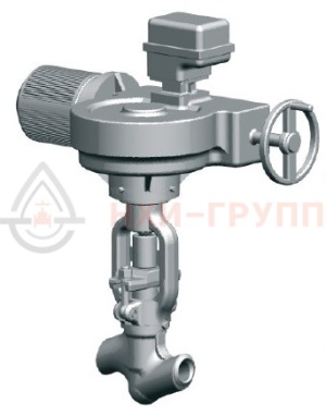 регулирующий клапан под приварку с электроприводом (792-ЭР-0А-01) 976-65-Э DN 65 PN 23,5 МПа Т250 °С, корпус ст. 20