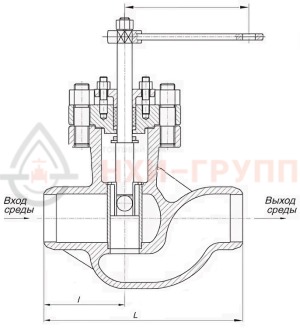 регулирующий клапан под приварку ручной Т-36б DN 150 PN 6,4 МПа Т300 °С, корпус ст. 25Л