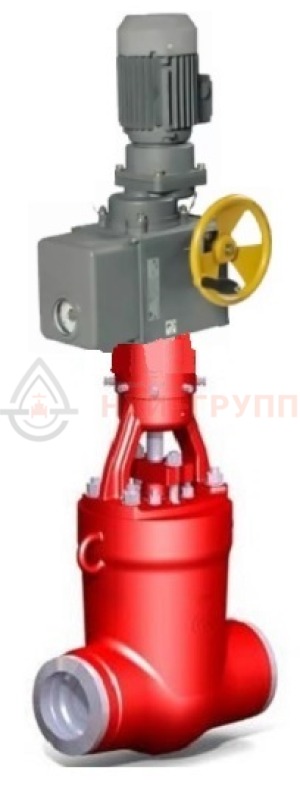 Запорная задвижка под приварку с электроприводом (ПЭМ-Б2М У2) 1120-100-ЭЧ DN 100 PN 37,3 МПа Т280 °С, корпус ст. 20