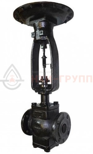 регулирующий клапан двухседельный фланцевый "до себя" нормально закрытый 25ч38нж DN 300 PN 1,6 МПа У3 (Kvy - ? м?/ч) с МИМ, корпус чугун