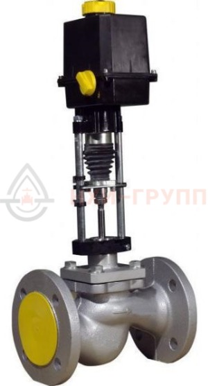 регулирующий клапан односедельный фланцевый 25с947нж DN 150 PN 4 МПа У1 (Kvy - 400? м?/ч) с ЭИМ, корпус ст. 25Л