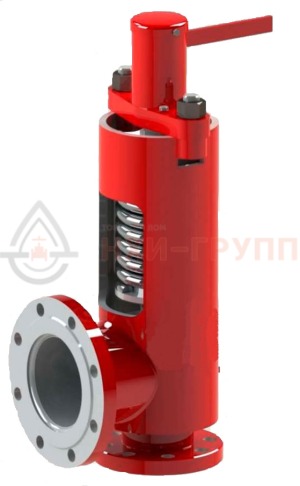 Предохранительный клапан фланцевый Т-131мс DN 50 PN 10,0 МПа Т450 °С, корпус ст. 20