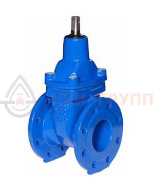 Задвижка с обрезиненным клином литая с невыдвижным шпинделем фланцевая под электропривод 30ч939р DN 250 PN 1,6 МПа У3, корпус чугун, класс герметичности «А» по ГОСТ 9544-2015