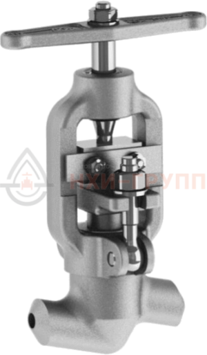 Запорный клапан (вентиль) под приварку ручной 1456-10-0 DN 10 PN 10 МПа Т250 °С, корпус ст. 20