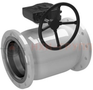 Шаровой кран цельносварной проходной неполнопроходной фланцевый с редуктором КШ-Ц.П.НП.Ф.РД.НХИ.500/400.016.02.ХЛ1 DN 500/400 PN 1,6 МПа, корпус ст. 09Г2С, класс герметичности «А» по ГОСТ 9544-2015