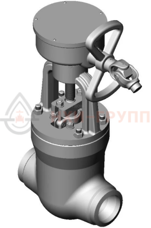 Запорная задвижка под приварку с коническим редуктором 1156-125-КЗ DN 125 PN 9,8 МПа Т540 °С, корпус ст. 15Х1М1Ф