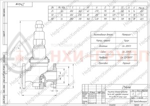 Регулятор давления фланцевый "после себя" нормально открытый 21ч4нж DN 25 PN 1,6 МПа У3, корпус чугун
