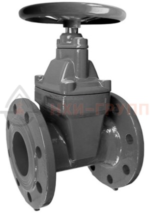Задвижка с обрезиненным клином литая с невыдвижным шпинделем фланцевая ручная 30ч39р DN 100 PN 1,6 МПа У3, корпус чугун, класс герметичности «А» по ГОСТ 9544-2015