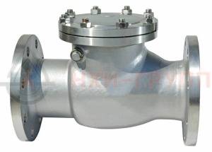 Обратный клапан поворотный фланцевый 19с76нж DN 150 PN 1,6 МПа У1, корпус ст. 20Л