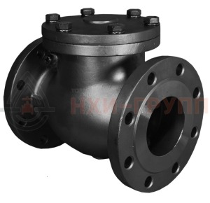 Обратный клапан поворотный фланцевый 19ч16бр DN 100 PN 1,6 МПа У3, корпус чугун