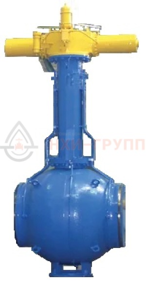 Кран шаровой полнопроходной подземный под приварку с пневмогидроприводом 11лс(6)768п11 DN 300 PN 10,0 МПа ХЛ1, корпус ст.  09Г2С, класс герметичности «А» по ГОСТ 9544-2015 (газ)