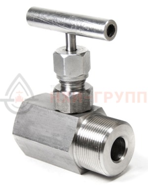 Запорный клапан игольчатый комбинированный (муфта/цапка) ручной 15с54бк DN 20 PN 25 МПа У1, корпус ст. 20, класс герметичности «А» по ГОСТ 9544-2015