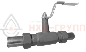 Шаровой кран цельносварной проходной неполнопроходной штуцерный ручной КШ-Ц.П.НП.Ш.Р.НХИ.050/040.040.01.У DN 50/40 PN 4 МПа, корпус ст. 20, класс герметичности «А» по ГОСТ 9544-2015