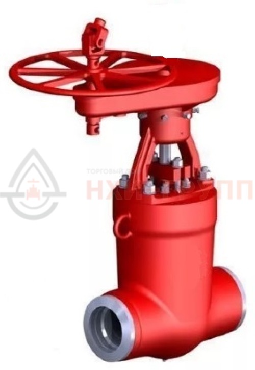 Задвижка запорная под приварку с цилиндрическим редуктором 881-150-ЦЗ DN 150 PN 25,0 МПа Т545 °С, корпус ст. 15Х1М1Ф