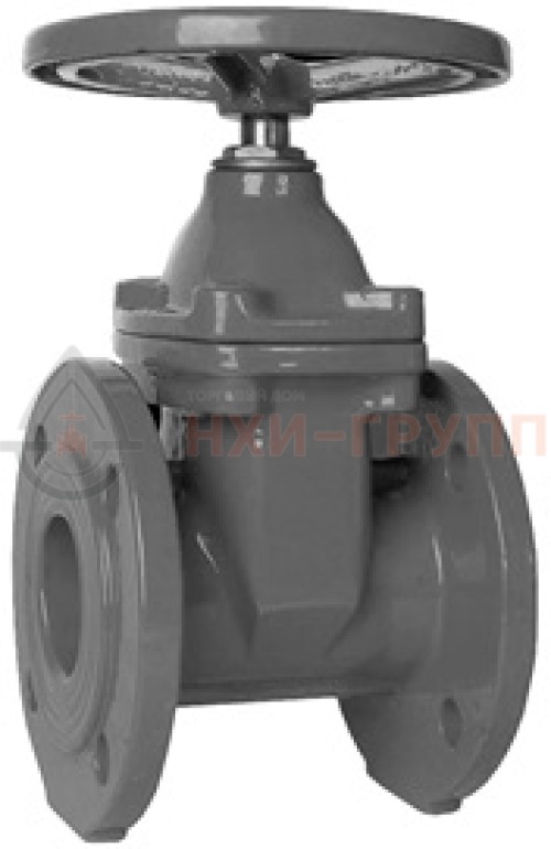 Задвижка с обрезиненным клином литая с невыдвижным шпинделем фланцевая ручная 30ч39р DN 65 PN 1,6 МПа У3, корпус чугун, класс герметичности «А» по ГОСТ 9544-2015