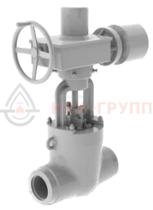 Задвижка запорная под приварку с электроприводом (AUMA SA16.2-F16-380/50/3-22) 881-100-ЭД DN 100 PN 25,0 МПа Т545 °С, корпус ст. 15Х1М1Ф