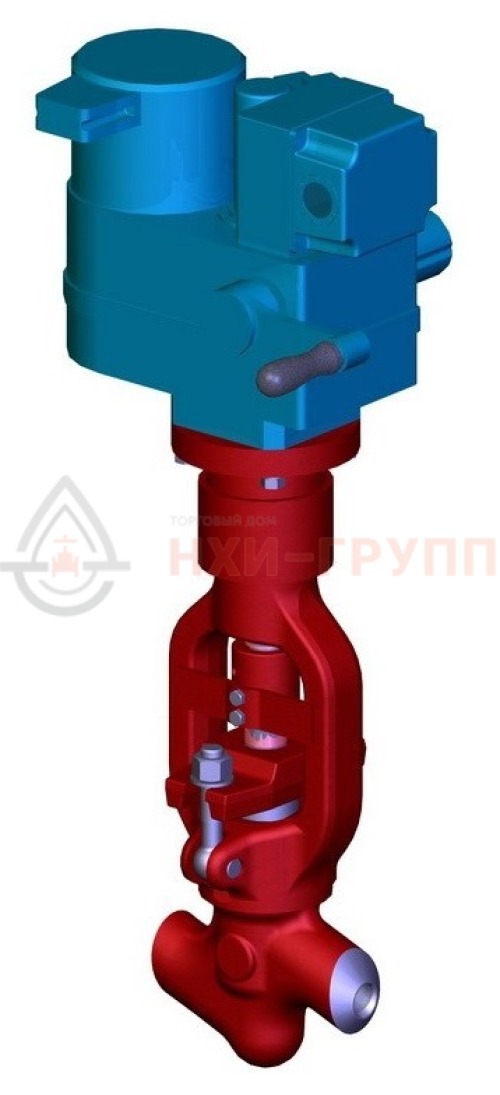 Клапан (вентиль) запорный под приварку с электроприводом (ЭП-З-100-24-А2-05-В-У1) 1с-15-1ЭН DN 10 PN 25,0 МПа Т545 °С, корпус ст. 12Х1МФ