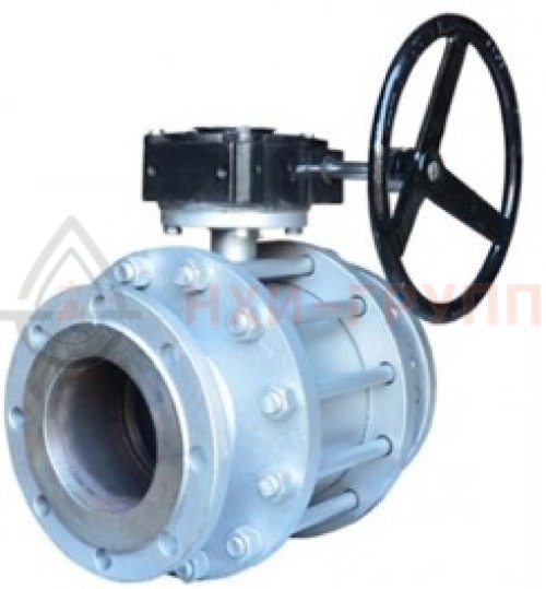 Кран шаровой разборный проходной полнопроходной фланцевый с редуктором КШ-Р.П.ПП.Ф.РД.НХИ.200.025.03.УХЛ1 DN 200 PN 2,5 МПа, корпус ст. 12Х18Н10Т, класс герметичности «А» по ГОСТ 9544-2015