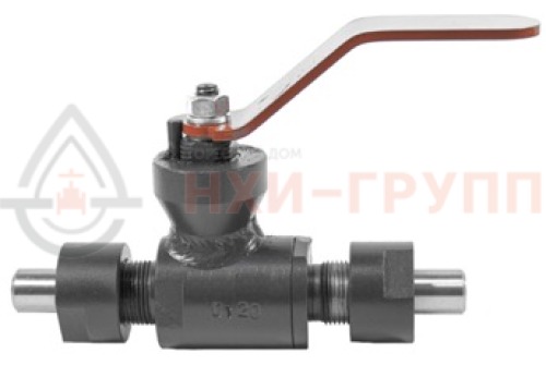 Кран шаровой разборный проходной полнопроходной штуцерно-ниппельный ручной КШ-Р.П.ПП.ШН.Р.НХИ.025.025.01.У DN 25 PN 2,5 МПа, корпус ст. 20, класс герметичности «А» по ГОСТ 9544-2015