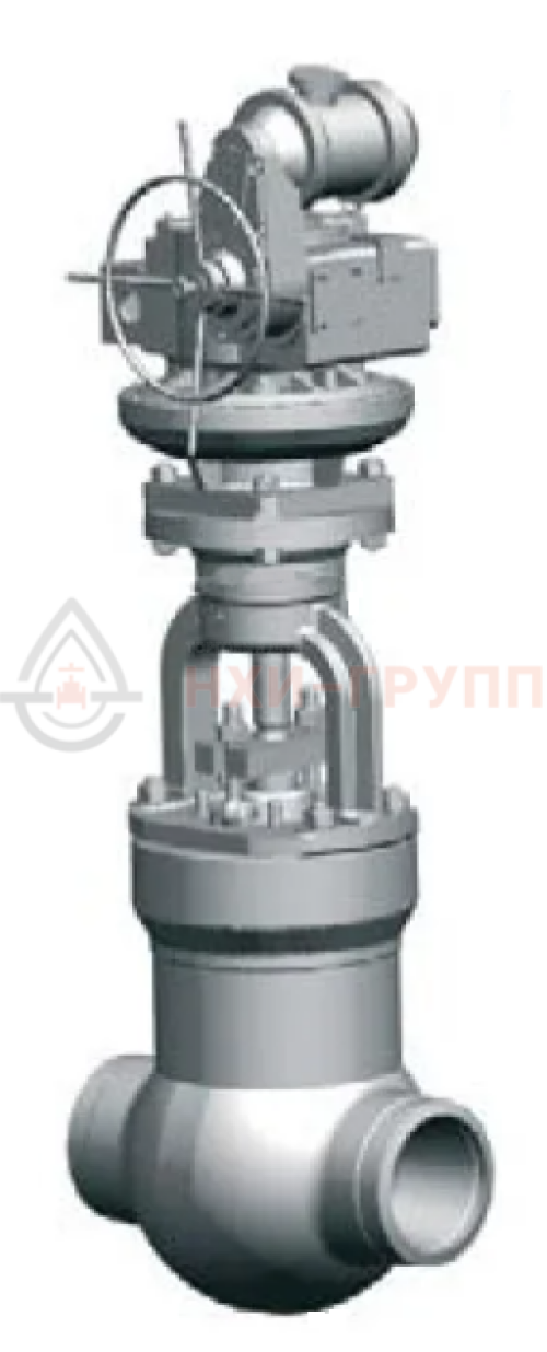 Задвижка запорная под приварку с электроприводом (Н-Г-11 У2) 1013-175-ЭМ DN 175 PN 13,7 МПа Т560 °С, корпус ст. 15Х1М1Ф