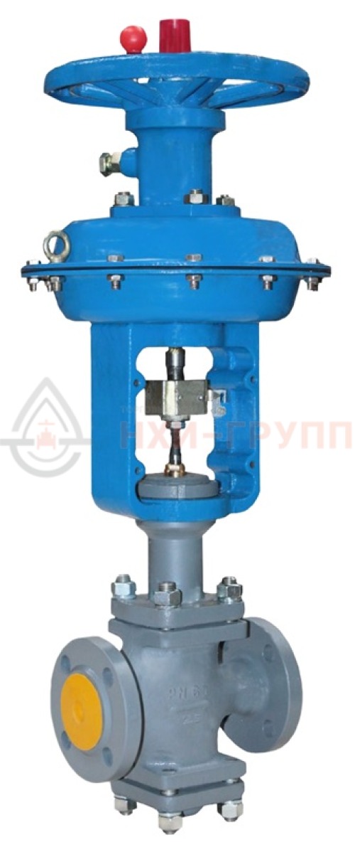 Клапан регулирующий двухседельный фланцевый "после себя" нормально открытый 25нж48нж DN 40 PN 6,3 МПа УХЛ1 (Kvy - 40? м³/ч) с МИМ, корпус сталь 12Х18Н9ТЛ