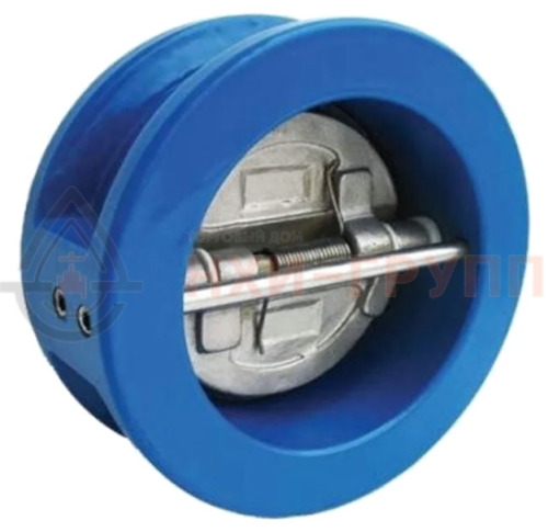 Клапан обратный двухстворчатый межфланцевый 19ч21р DN 125 PN 1,6 МПа У3, корпус чугун