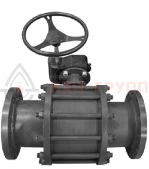 Кран шаровой разборный проходной полнопроходной фланцевый с редуктором КШ-Р.П.ПП.Ф.РД.НХИ.150.100.01.У DN 150 PN 10,0 МПа, корпус ст. 20, класс герметичности «А» по ГОСТ 9544-2015