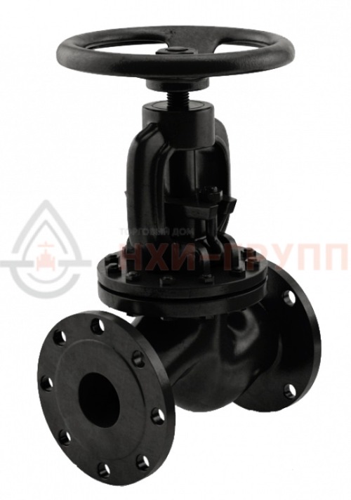 Клапан запорный сальниковый фланцевый ручной 15кч16нж DN 80 PN 2,5 МПа У3, корпус чугун, класс герметичности «С» по ГОСТ 9544-2015