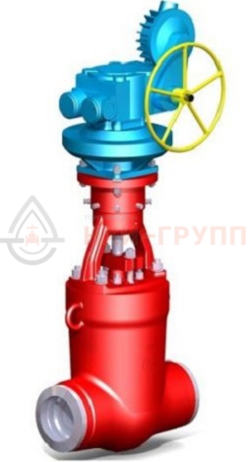 Задвижка запорная под приварку с электроприводом (Н-Г-11 У2) 885-225-ЭМ DN 225 PN 9,8 МПа Т540 °С, корпус ст. 15Х1М1Ф