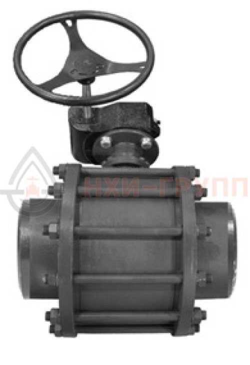 Кран шаровой разборный проходной полнопроходной фланцевый с редуктором КШ-Р.П.ПП.Ф.РД.НХИ.200.160.01.У DN 200 PN 16,0 МПа, корпус ст. 20, класс герметичности «А» по ГОСТ 9544-2015