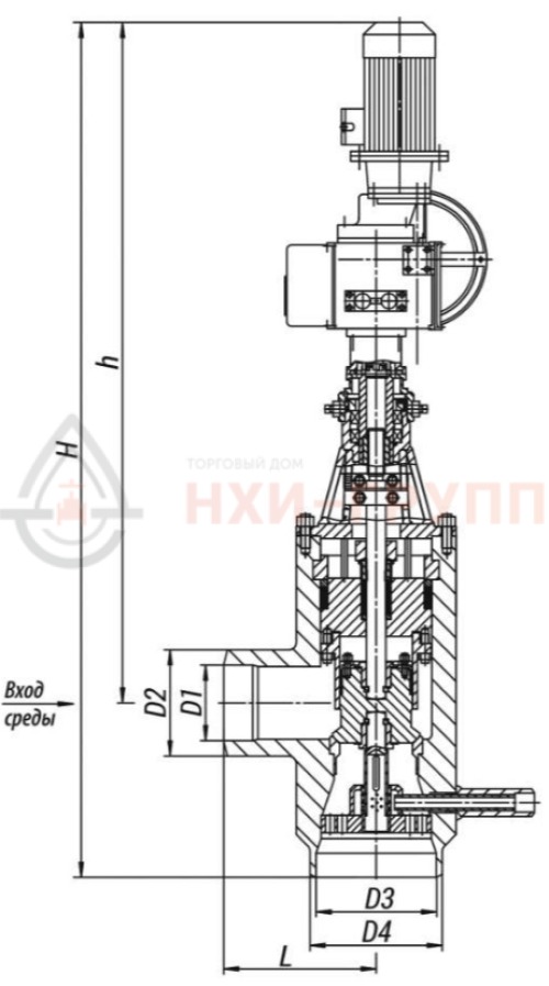 Клапан регулирующий под приварку с электроприводом (ПЭМ-Б2У) 18с-8-2-01Э DN 150 PN 13,7 МПа Т560 °С, корпус ст. 12Х1МФ