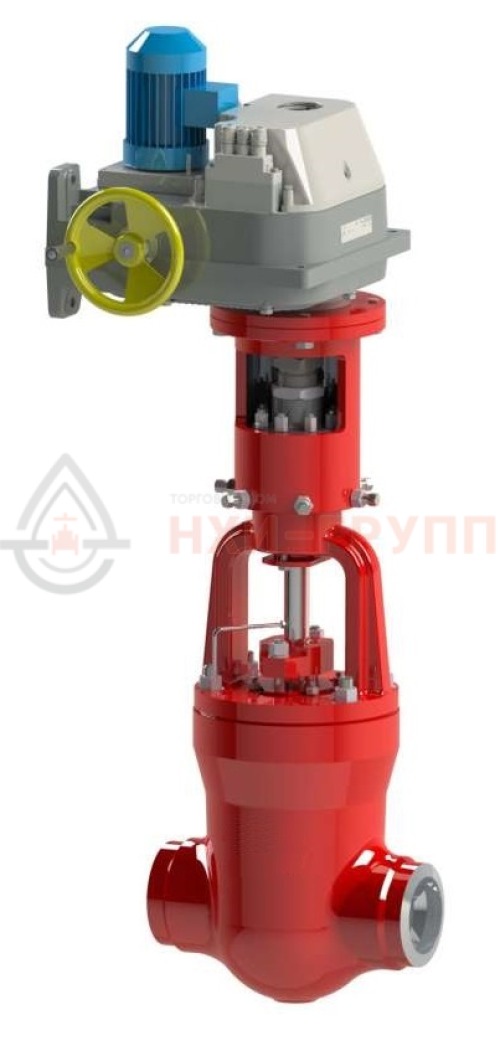 Клапан разгруженный дисковый под приварку с электроприводом (МЭОФ-1600/25-0,25У-96К) 21с-225-3-Э-03 DN 225 PN 9,8 Т540 °С, корпус ст. 15Х1М1Ф