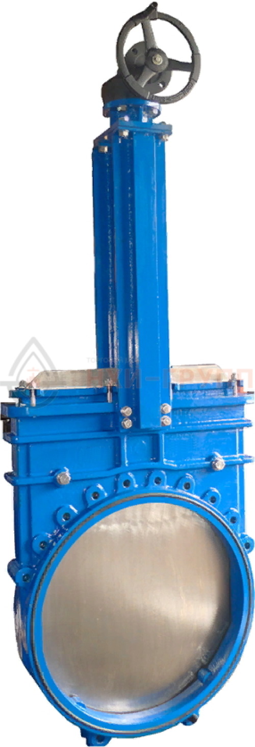 Задвижка шиберная ножевая с невыдвижным шпинделем межфланцевая с редуктором ЗШ-ДСГ.МФ.ДС.РН.НХИ.1000.002.01.02.У3 DN 1000 PN 0,2 МПа, корпус чугун, нож - ст. 08Х18Н10, уплотнение - NBR, нож - ст. 08Х18Н10, уплотнение - NBR,  класс герметичности «А» по ГОСТ 9544-2015