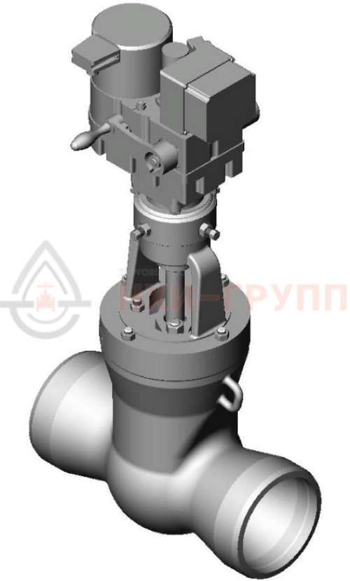 Задвижка запорная под приварку с электроприводом (Н-Г-11 У2) 2с-ЭМ-3 DN 250 PN 10,0 МПа Т450 °С, корпус ст. 15ГС