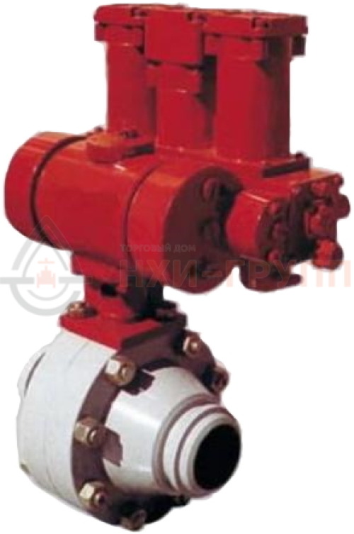 Кран шаровой полнопроходной под приварку с пневмоприводом 11лс660пм DN 150 PN 8,0 МПа У1, корпус ст. 09Г2С, класс герметичности «А» по ГОСТ 9544-2015 (газ)