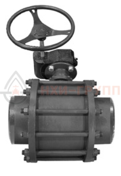 Кран шаровой разборный проходной полнопроходной под приварку с редуктором КШ-Р.П.ПП.П.РД.НХИ.200.160.01.У DN 200 PN 16,0 МПа, корпус ст. 20, класс герметичности «А» по ГОСТ 9544-2015