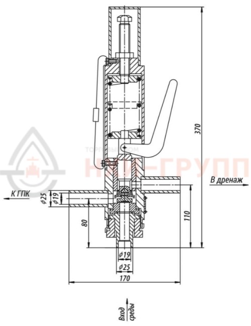 Клапан импульсный под приварку 8с-3-1-1 DN 20 PN 4,0 МПа Т450 °С, корпус ст. 20