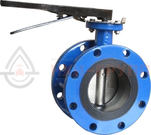 Затвор дисковый поворотный с симметричным диском и уплотнением из эластомера фланцевый двусторонний ручной ЗДП-СДУЭ.Ф.ДС.Р.НХИ.050.016.03.05.03.У3.1 DN 50 PN 1,6 МПа