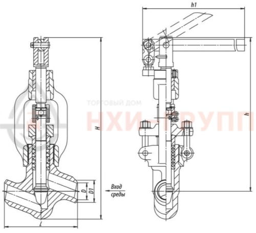Клапан регулирующий под приварку с электроприводом (МЭО-630/25-0,25У-92К) 1197-65-Р DN 65 PN 9,8 МПа Т540 °С, корпус ст. 12Х1МФ
