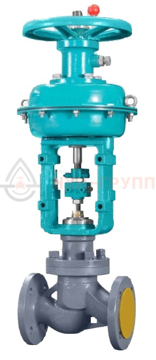 Клапан отсечной фланцевый "после себя" нормально открытый 22с15п DN 20 PN 2,5 МПа У1 с мембранным исполнительным механизмом, корпус ст. 25Л