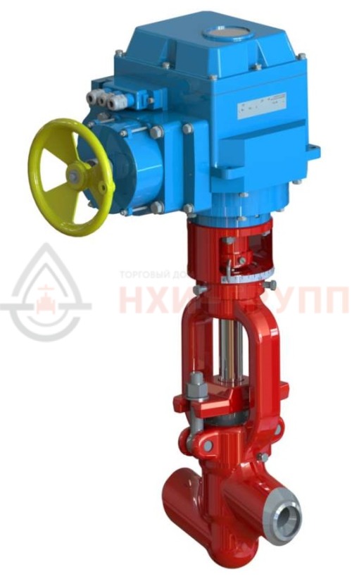 Клапан регулятор температуры прямоточный под приварку с электроприводом (МЭОФ-250/25-0,25У-99К) 22с-32-2-Э DN 32 PN 25,0 Т280 °С, корпус ст. 20