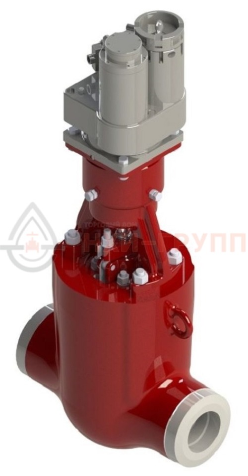 Задвижка запорная под приварку с электроприводом (ГИЮМ.303344.001-06) 1511-300-ЭН DN 300 PN 10,0 МПа Т450 °С, корпус ст. 15ГС